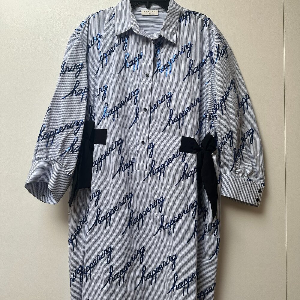 Sandro "Happening" Shirt Dress, Size 36